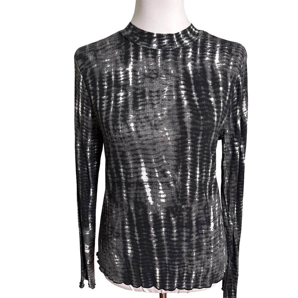 Rebellious One Black and White Tie Dye Long Sleeve Top